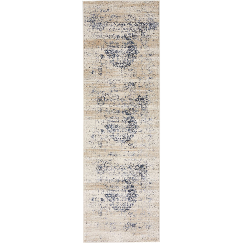 Abbeville Dark Blue/Cream Area Rug & Reviews Birch Lane